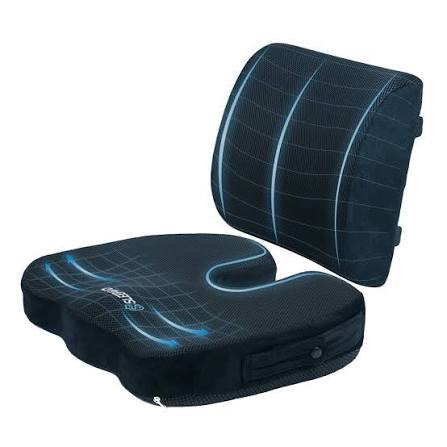 Seat Memory Foam Ergonomic Lumbar & Seat Cushion Set